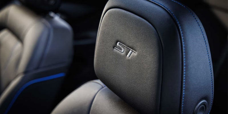 2026 Buick Envista ST leather front seat with embroidered ST headrest