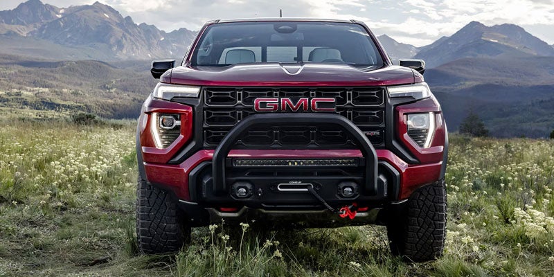 Front view of the 2026 GMC Canyon with off-road grille and bumper