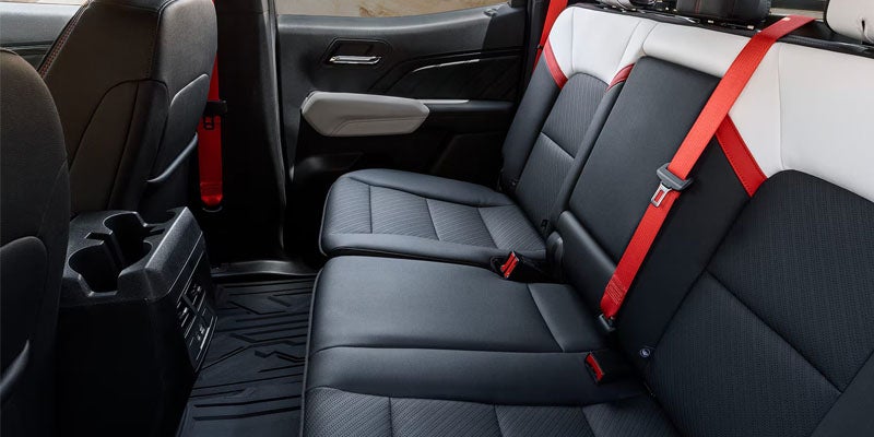 Rear seating area of the 2026 GMC Canyon with spacious cabin