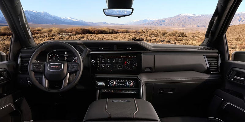 2026 GMC Sierra 2500 HD cabin with driver-assistance technology